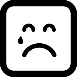 Teardrop falling on sad emoticon face icon