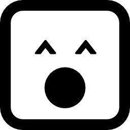gapend emoticon vierkant gezicht icoon