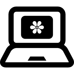 laptop con una foto en pantalla icono