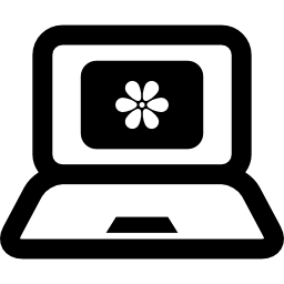laptop mit einem foto auf dem bildschirm icon
