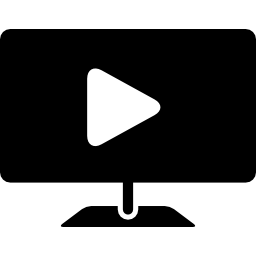 monitor lcd con símbolo de reproducción en pantalla icono