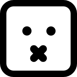 emoticon muto viso quadrato icona