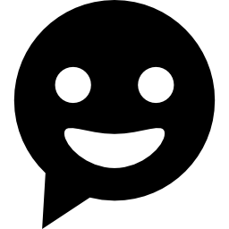 chat sorridente fumetto circolare icona