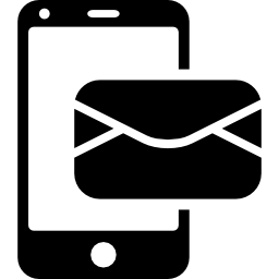 e-mailbericht via mobiele telefoon icoon