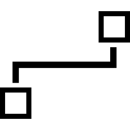 grafisches schnittstellensymbol mit zwei quadraten umreißen icon