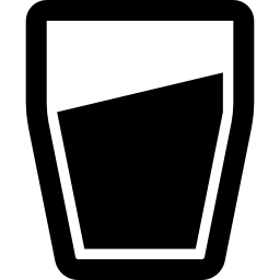 Drinking glass with black liquid inside icon