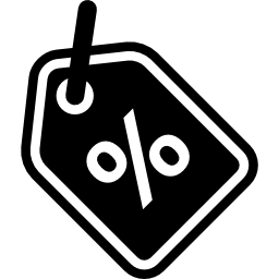 kommerzielles symbol der rabattetikettenschnittstelle mit prozentzeichen icon