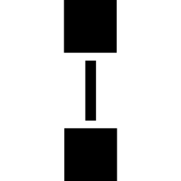 symbole graphique de deux carrés noirs ligne verticale Icône