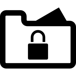 Folder lock interface symbol icon