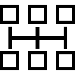 graphique de six carrés Icône
