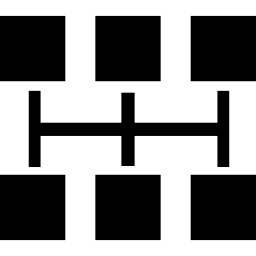 Six black squares graphic icon