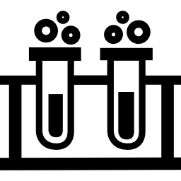 Scientific test tubes with liquids icon