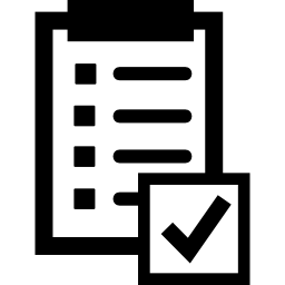 símbolo de interfaz de lista verificada icono
