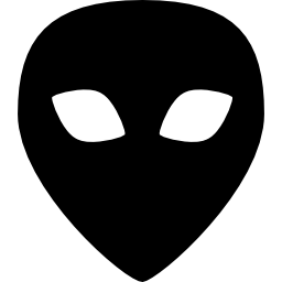 Alien black head shape icon