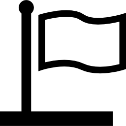 weißes flaggensymbol auf einer stange icon