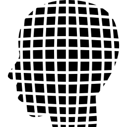 Male head shape of small squares icon