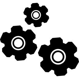 impostazioni simbolo dell'interfaccia di tre ingranaggi icona