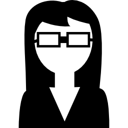 Female science expert with eyeglasses icon