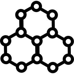 moleculen zeshoekige vormen icoon