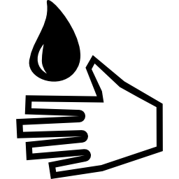 Hand and drop icon