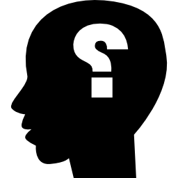 Question sign in bald head icon