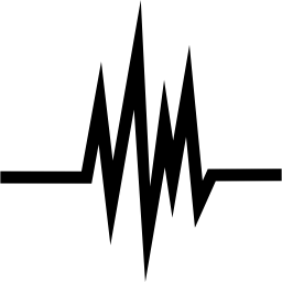 Graphic of line with ups and downs icon
