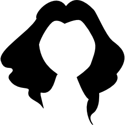 Black long female hair shape icon