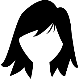 Short dark female hair shape icon