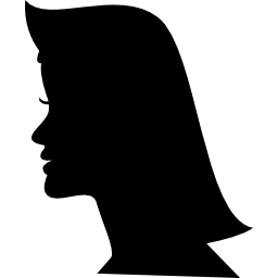 kształt włosów kobiety z widoku z boku ikona