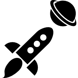 Rocket to saturn icon