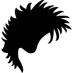 męski kształt krótkich czarnych włosów ikona