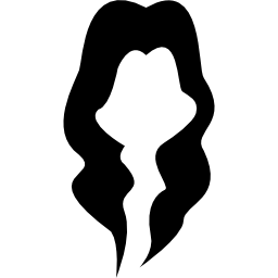 Female black long hair shape icon