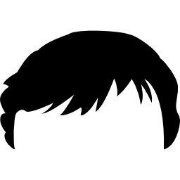 Short dark male hair shape icon