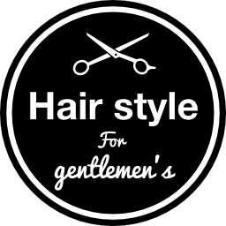 Commercial hair salon symbol of circular shape icon