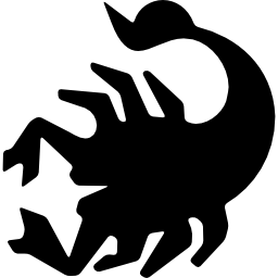 schwarzes formsymbol des skorpions icon