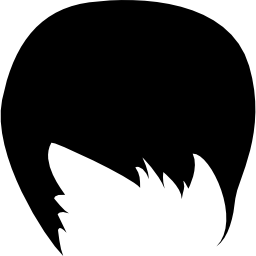 Short hair black shape icon