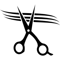 Scissors cutting hair icon