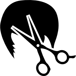 cabello corto y tijeras icono