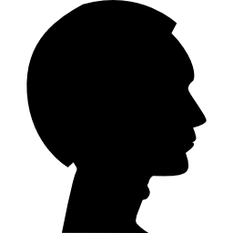 Male hair on man head side silhouette icon
