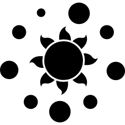 Sun and planet orbit icon