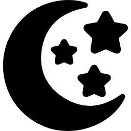 forme di luna e stelle icona