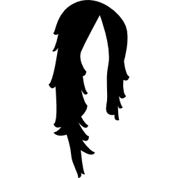 Long hair dark shape icon