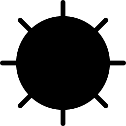 Вариант формы Солнце черного цвета с тонкими лучами иконка