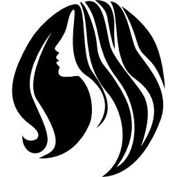 mujer con pelo largo icono