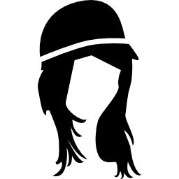 Female hair covered with a cap icon