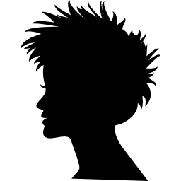 Woman head with short hair silhouette icon