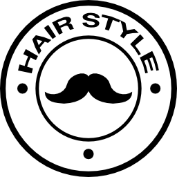 simbolo circolare dei baffi del parrucchiere icona