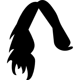 Dark female hair shape icon