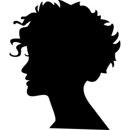 siluetta della testa della donna con i capelli corti icona