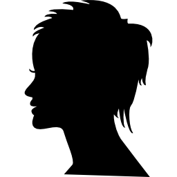 kort vrouwelijk haar op zijaanzicht vrouw hoofd silhouet icoon